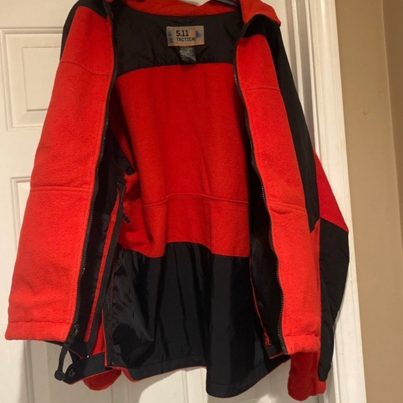 5.11 Tactical Mens Fleece Performance Jacket Size XL Red and Black Full Zip - Picture 5 of 10